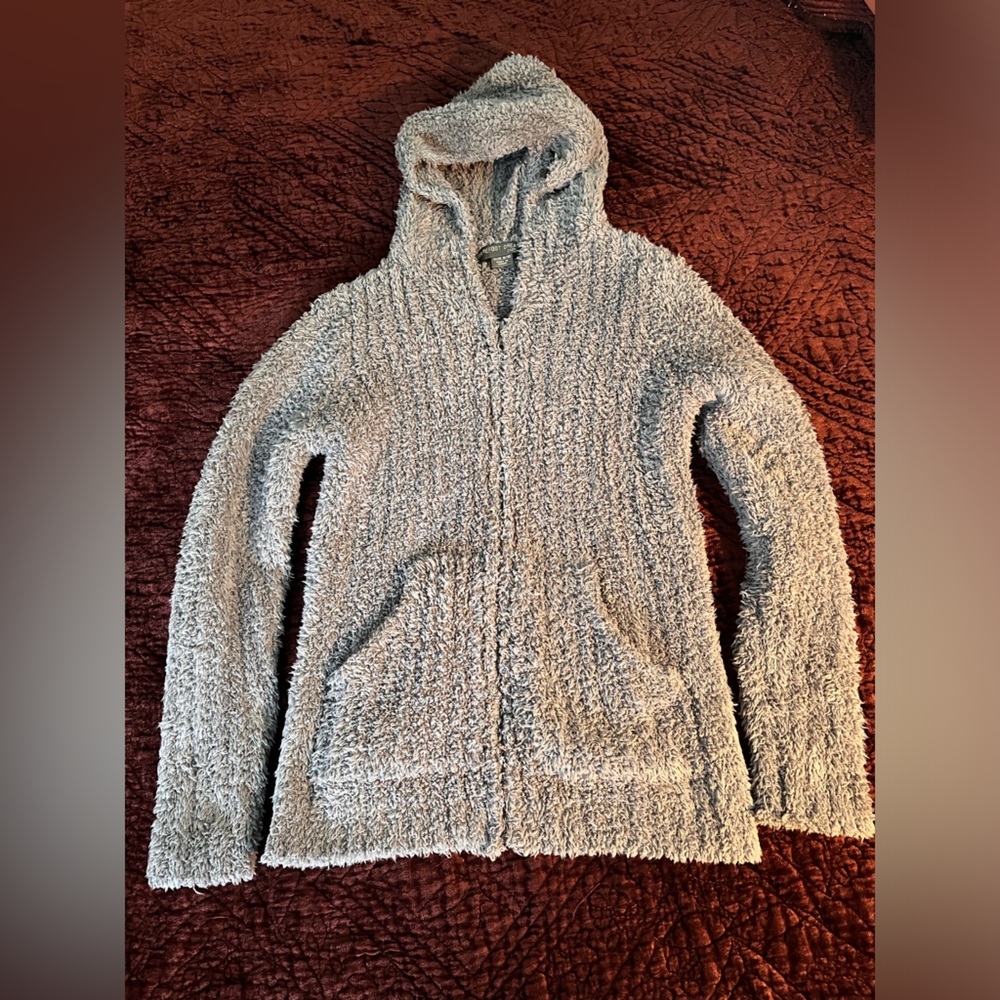 Barefoot dreams cozychic zipped hoodie, nwot, gray, 8-10